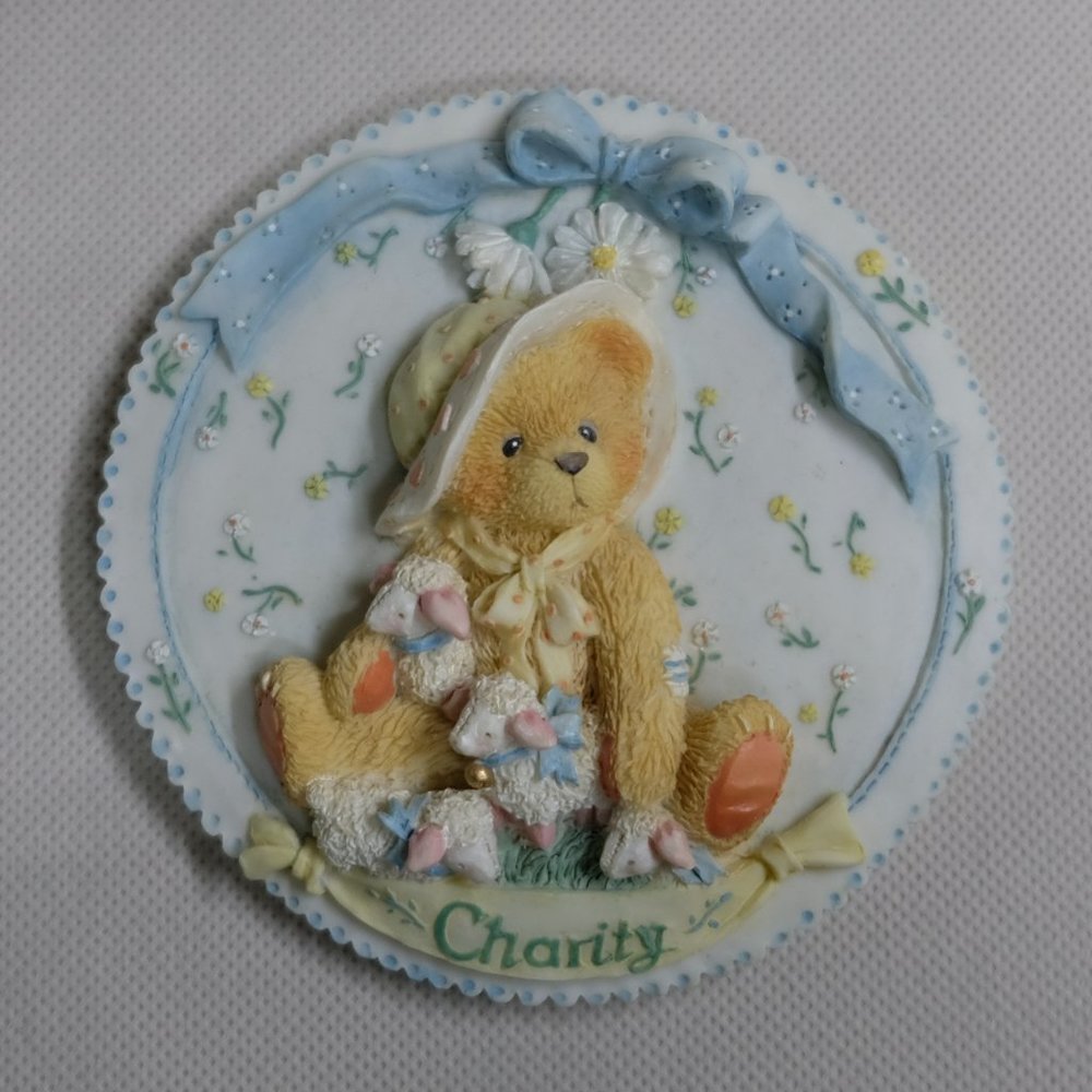 Cherished Teddies Charity Girl with Bonnet Plaque